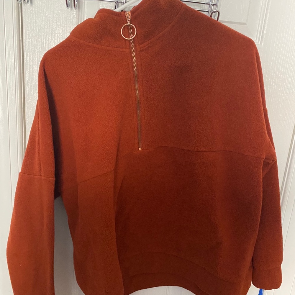 Ash orange half zip hoodie